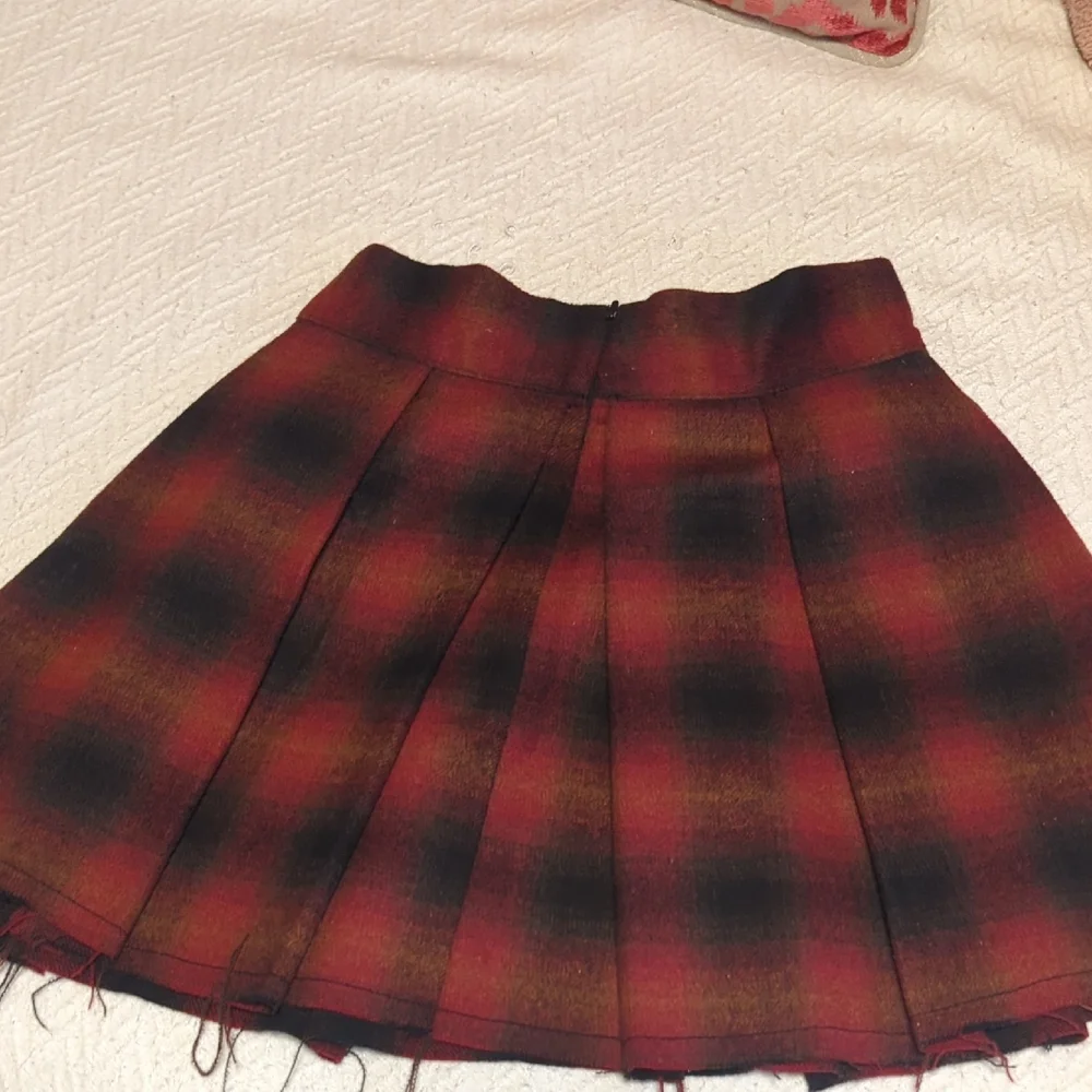 Free People Red and Black Plaid Skater Skirt - Picture 2 of 5